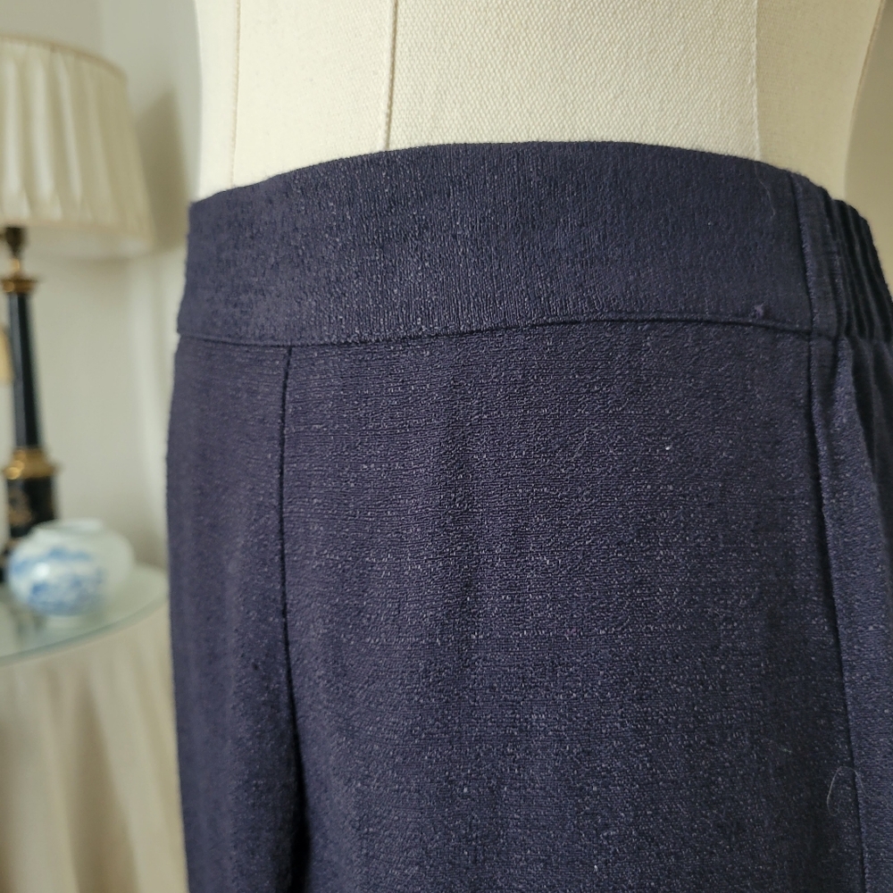 Linen Navy Skirt, Size 16